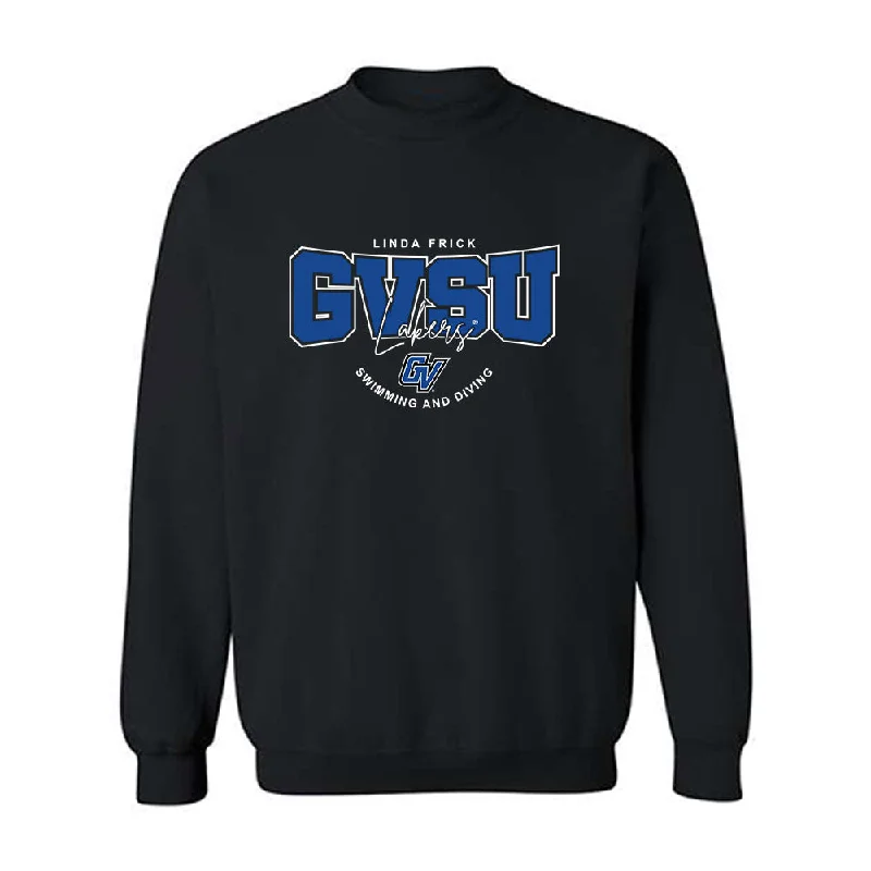 Grand Valley - NCAA Women's Swimming & Diving : Linda Frick - Crewneck Sweatshirt Fashion Shersey Hoodie with Zipper Placket Modern Functional Grand Valley - NCAA Women's Swimming & Diving : Linda Frick - Crewneck Sweatshirt Fashion Shersey Hoodie with Zipper Placket Modern Functional