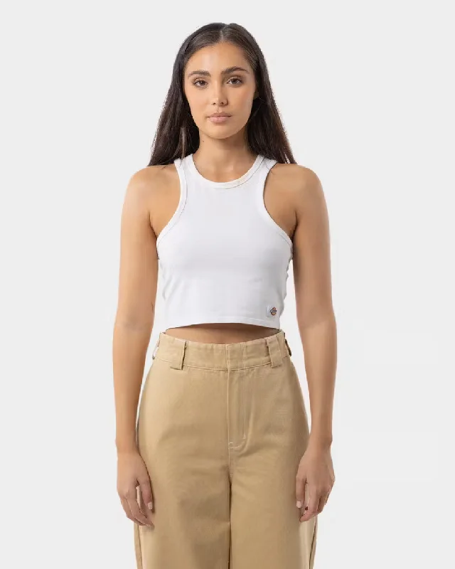 Dickies Classic Logo Racer Front Crop Tank flirty tank top