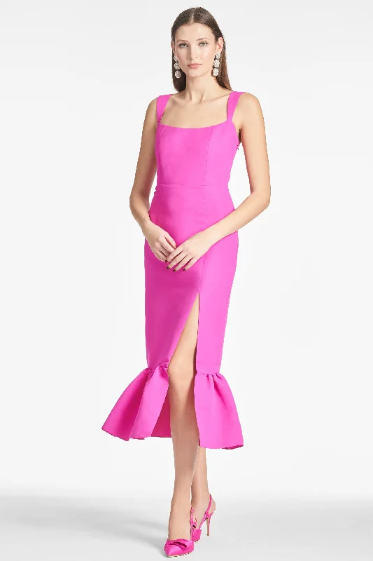 Laura Dress - Cerise - Final Sale Off-the-shoulder Chic Trendy