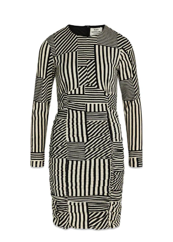 Pollux Amelia Dress AOP - Stripe Play Aop/Black Tunics Business professional