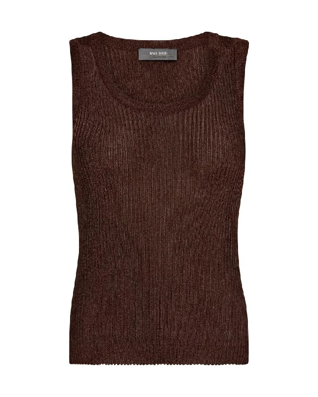 Mos Mosh Relena Imanja Knit Tank Top-Rum Raisin-167280 rhinestone tank top