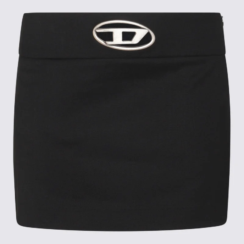 Diesel Skirts Black leather skirt sleek