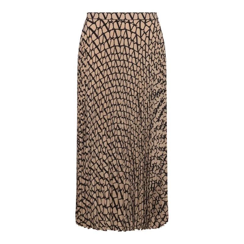 Valentino Skirts Camel pleated skirt texture