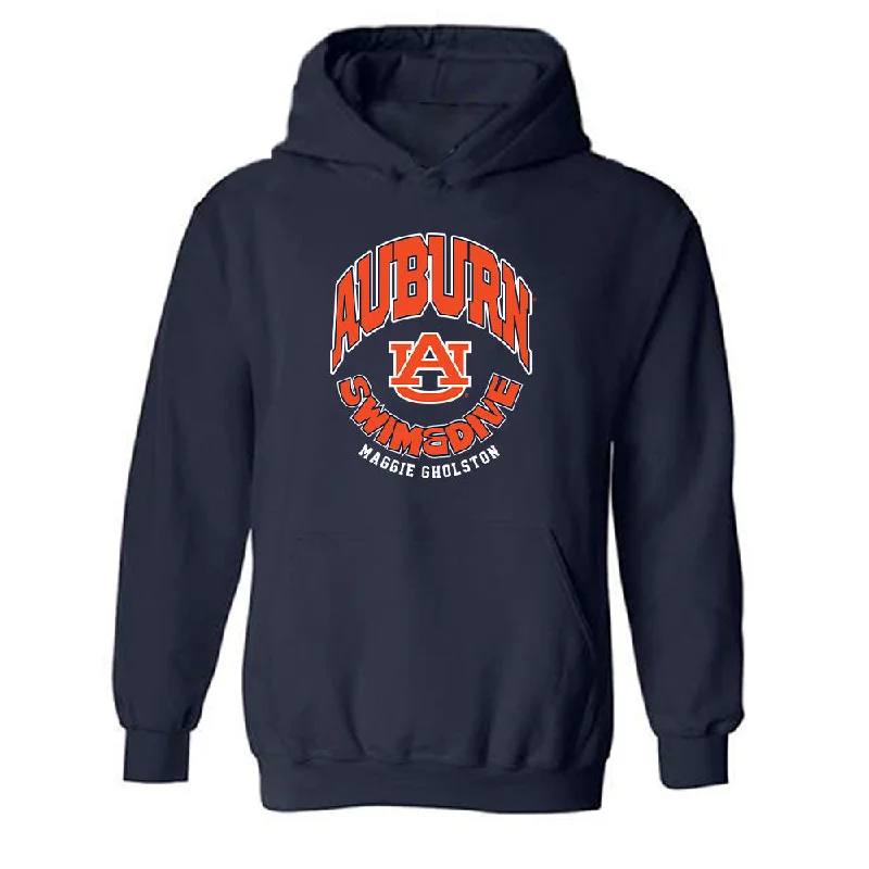 Auburn - NCAA Women's Swimming & Diving : Maggie Gholston - Navy Fashion Hooded Sweatshirt Hoodie with Full-Zip Functional Layering