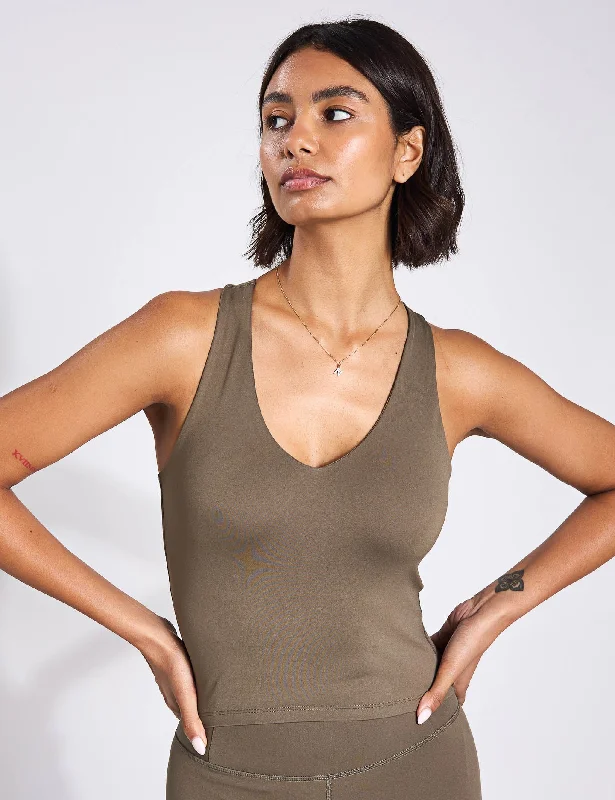 Zoe Tank - Cured Green peach tank top