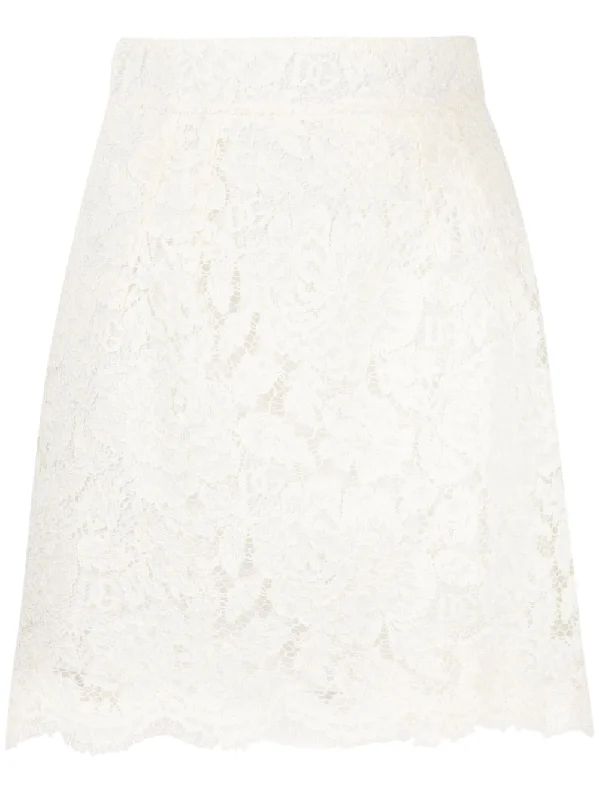Dolce & Gabbana Skirts White wool skirt breathable