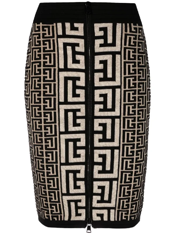 Balmain Skirts Black spandex blend skirt