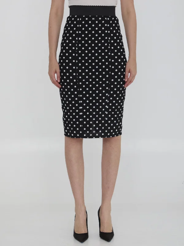 Skirt With Polka-dot Print chiffon skirt delicate
