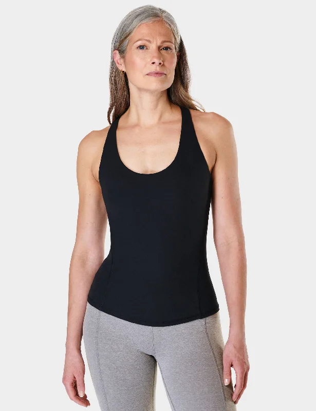 Soft Sculpt Sleek Racerback Tank - Black sleep tank top