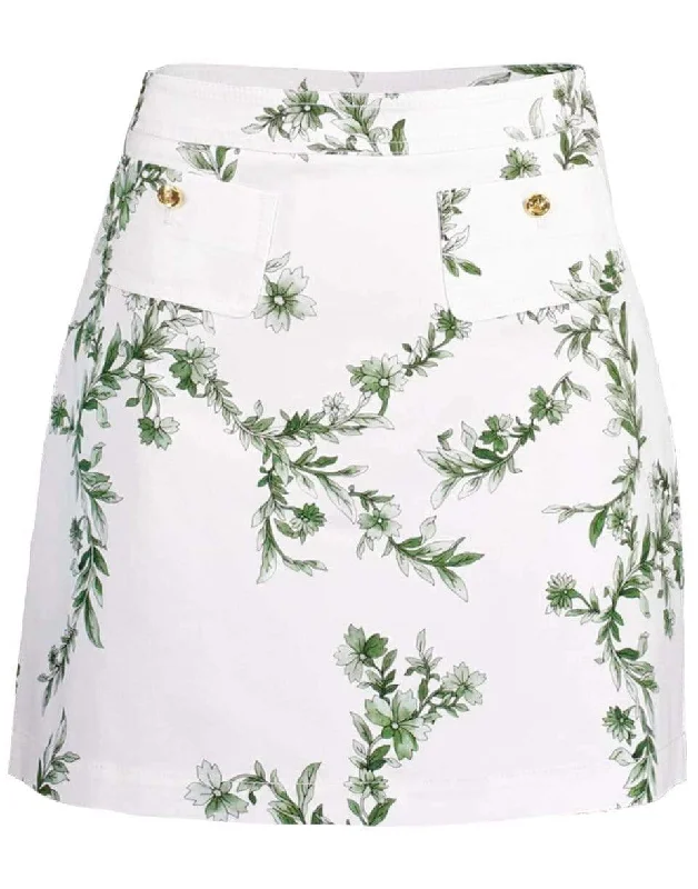 Gabardine Jardins Print Above The Knee Skirt mini skirt trendy