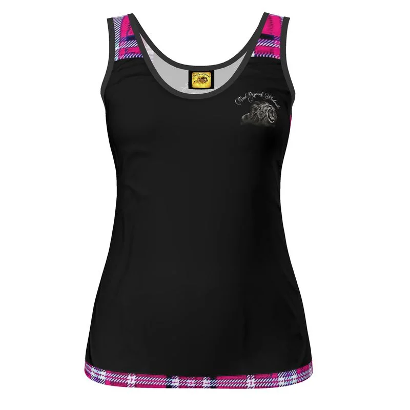 TRP Twisted Patterns 06: Digital Plaid 01-04A Ladies Designer Scoop Neck Tank Top peach tank top TRP Twisted Patterns 06: Digital Plaid 01-04A Ladies Designer Scoop Neck Tank Top peach tank top