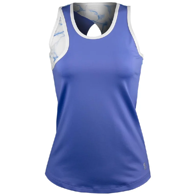 Sofibella Women's Aquatica Racerback Tank - Valley Blue high neck tank