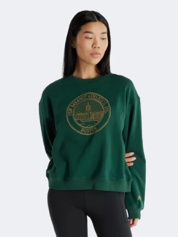 New Balance Athletics French Terry Crest Oversized Women Lifestyle Sweatshirt Nightwatch Green Hoodie with Exposed Zipper Edgy Industrial New Balance Athletics French Terry Crest Oversized Women Lifestyle Sweatshirt Nightwatch Green Hoodie with Exposed Zipper Edgy Industrial