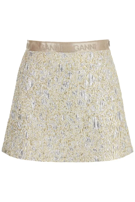 Metallic Cloquã© Mini Skirt slim fit skirt