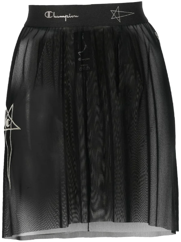 Rick Owens X Champions Skirts Black lace skirt intricate