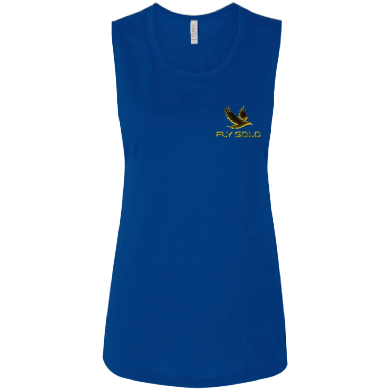 Outspoken Designs 03-01 "Fly Solo" Ladies Designer Flowy Drop Armhole Tank Top (7 colors) white tank top Outspoken Designs 03-01 "Fly Solo" Ladies Designer Flowy Drop Armhole Tank Top (7 colors) white tank top