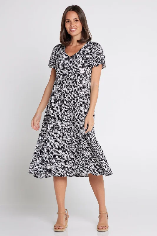 Brighton Dress - Monochrome Maze Tunics Brand named