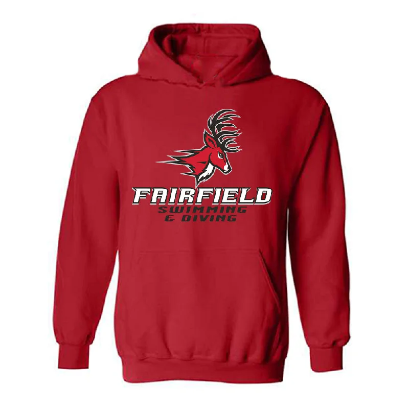 Fairfield - NCAA Women's Swimming & Diving : Sydney Scalise - Hooded Sweatshirt Classic Shersey Hoodie with Raglan Sleeves Sporty Comfortable Fairfield - NCAA Women's Swimming & Diving : Sydney Scalise - Hooded Sweatshirt Classic Shersey Hoodie with Raglan Sleeves Sporty Comfortable