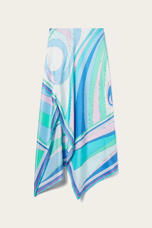Cigni-Print Silk-Twill Skirt wool skirt warm