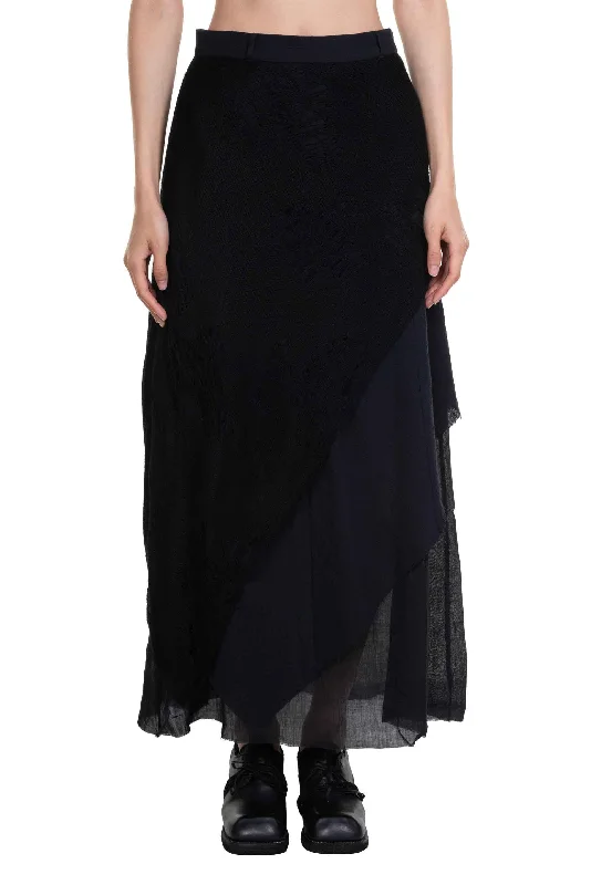 Layered Skirt Black linen skirt light