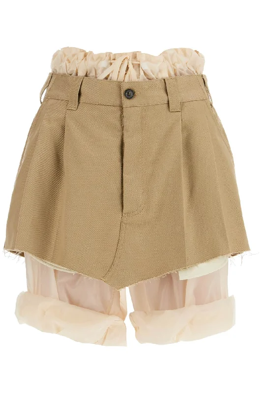 Layered Effect Mini Skirt-p denim skirt classic