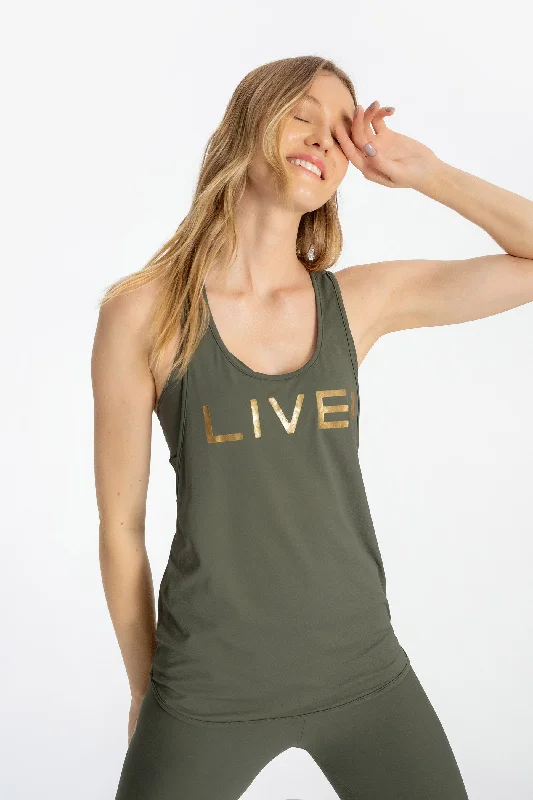 LIVE! Holographic Basic Tank charcoal tank top