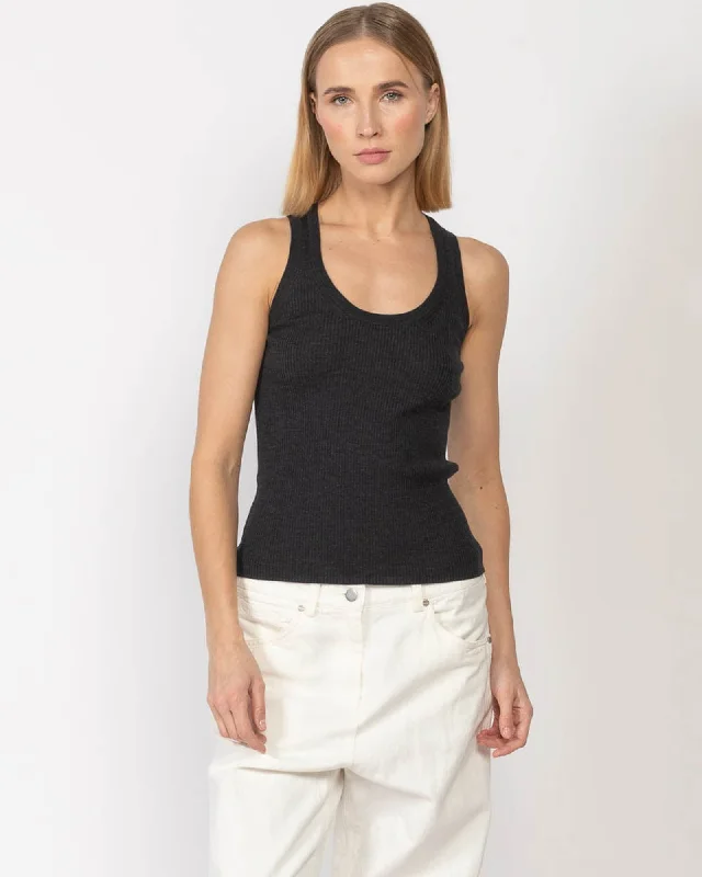 Knit Tank Top off shoulder tank