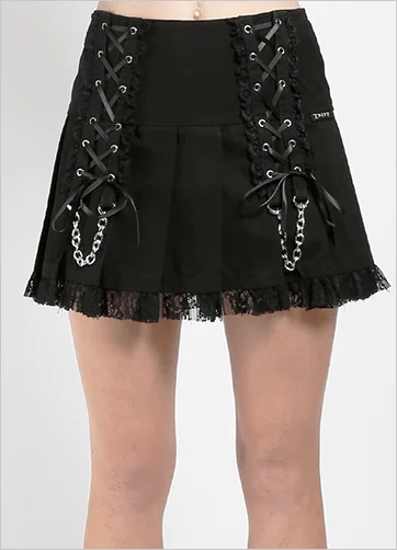 LOLITA PLEATED SKIRT - BLK cashmere skirt fine