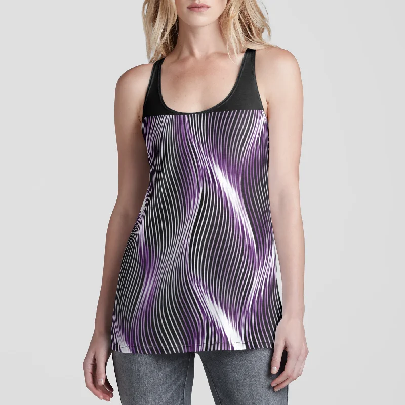 TRP Twisted Patterns 04: Weaved Metal Waves 01-01 Ladies Designer Racerback Tank Top beige tank top TRP Twisted Patterns 04: Weaved Metal Waves 01-01 Ladies Designer Racerback Tank Top beige tank top