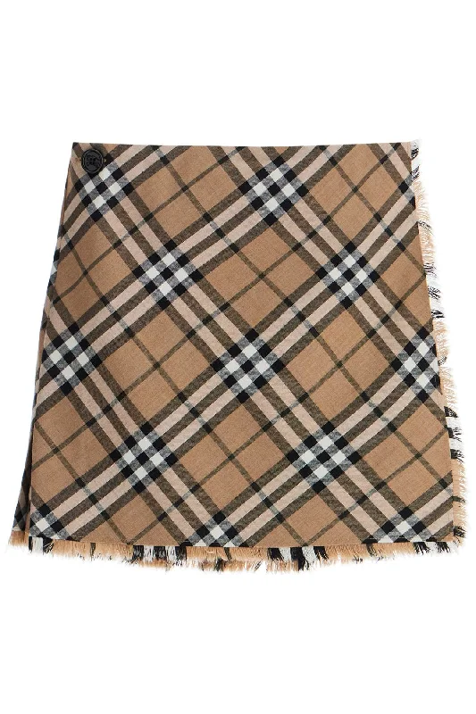 Burberry Check Skirt With linen skirt airy