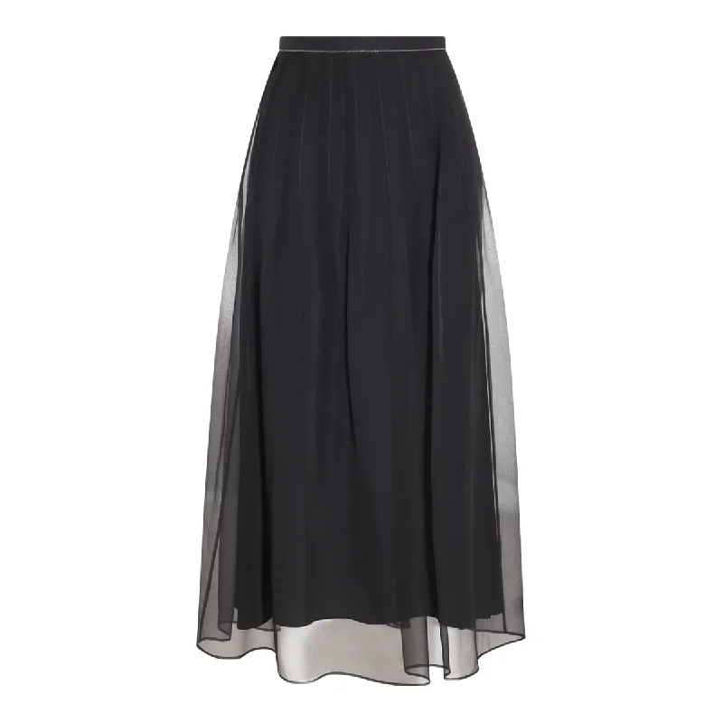 Brunello Cucinelli Skirts Black a-line skirt cut