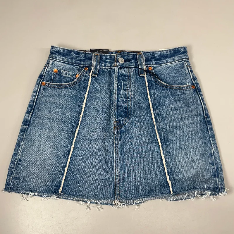 LEVIS Recrafted Icon Skirt Mid Rise Original Women's Sz 25 Novel Notion Med Wash relaxed fit skirt