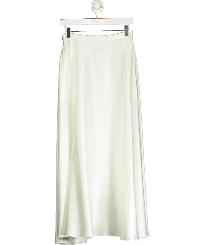 Lily Silk White Amaranth Skirt UK 8 leather skirt bold