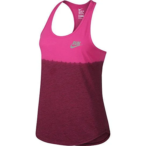 Women's Nike Running Tank Vivid Pink/Noble Red Size Small cropped tank top