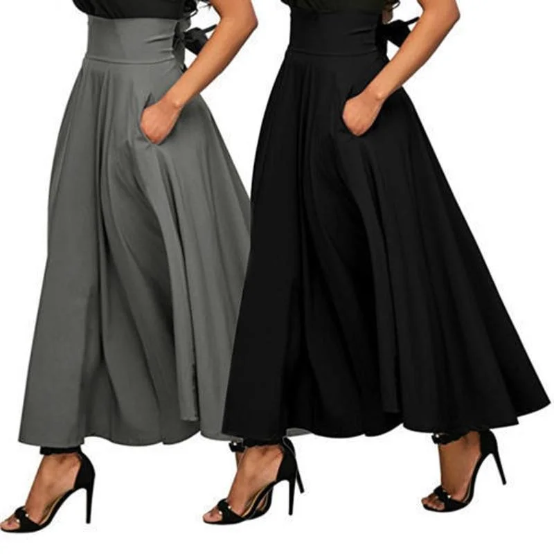 Women Maxi Skirts With Pockets velvet skirt luxurious