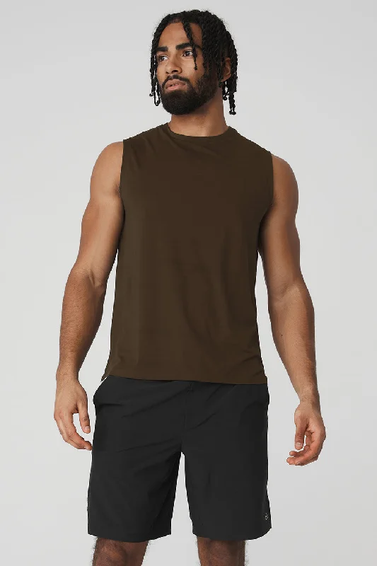 Idol Performance Tank - Espresso flexible tank top