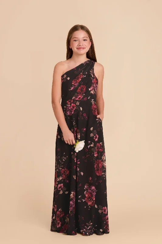 Kiara Junior Chiffon Dress - Black Fleurs D'Amour Tunics Modern contemporary