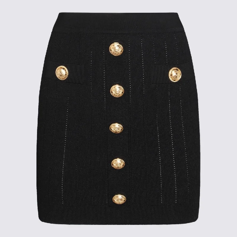 Balmain Skirts Black floral skirt print