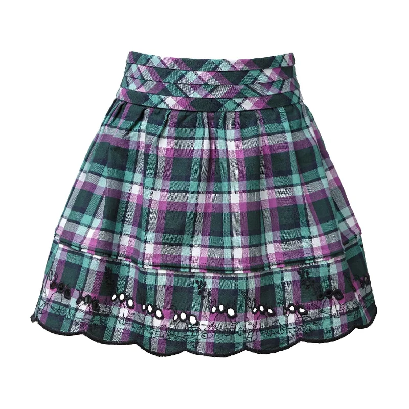 Tartan Mini Skirt with Pleated Belt corduroy skirt cozy