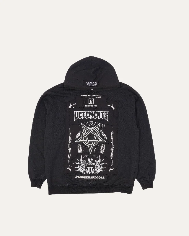 J'Adore Hardcore Logo Patch Hoodie Hoodie Dress Longline Feminine