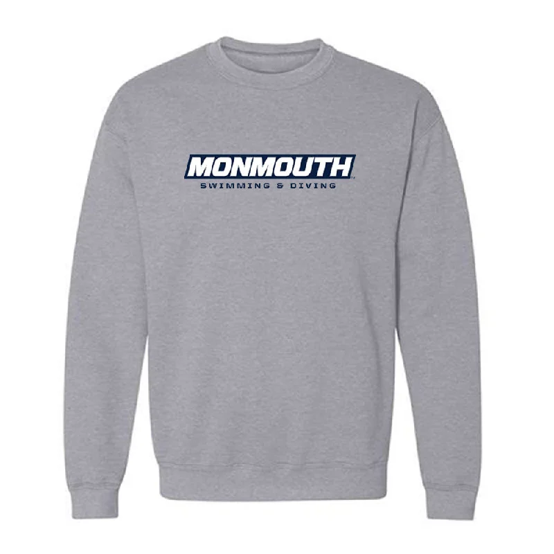 Monmouth - NCAA Women's Swimming & Diving : Corinne Pepper - Grey Classic Shersey Sweatshirt Hoodie with V-Neck Classic Versatile