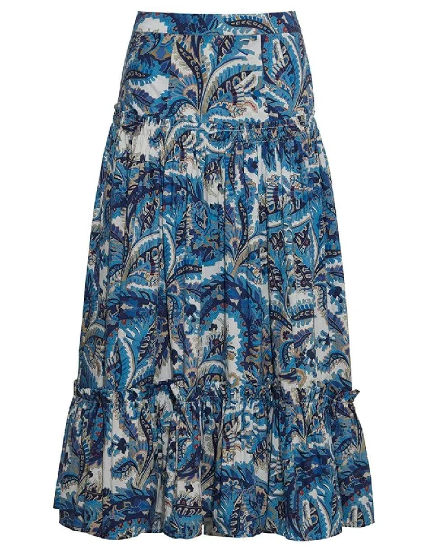 Tisbury Paisley Midi Skirt high waist skirt