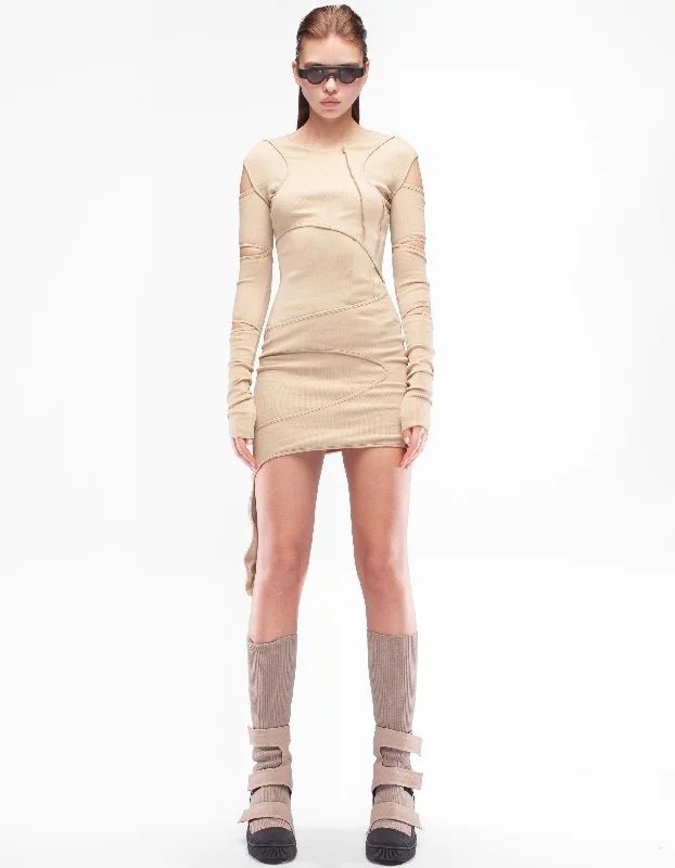 DRESS RIB LAYER SAND Tunics Running lightweight