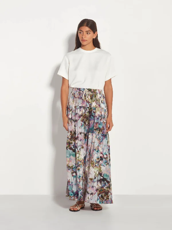 Nova Skirt (Blossom Silk) Azure chiffon skirt airy