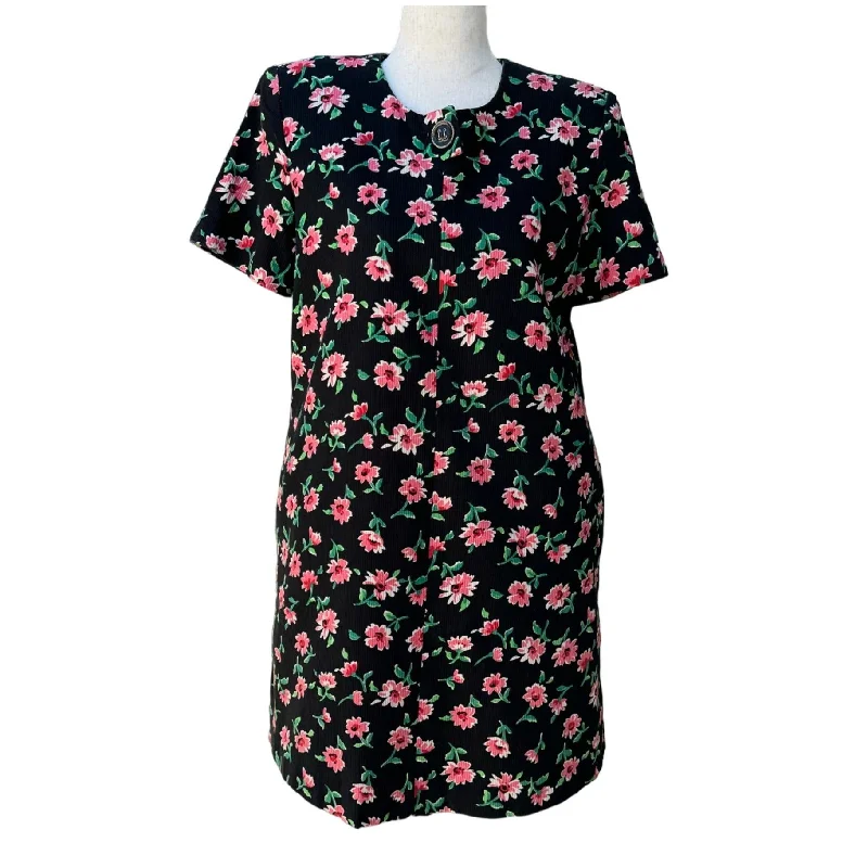 Depeche Mode Petite Vintage Women's Floral Short Sleeve Knee Length Dress - 8P Tunics Velvet soft