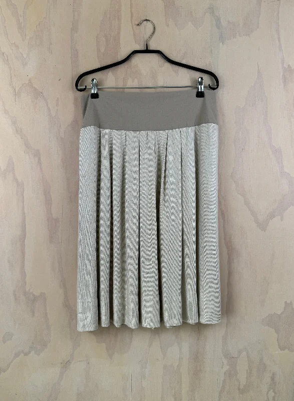 Juna Pleat Skirt - Natural silk skirt smooth