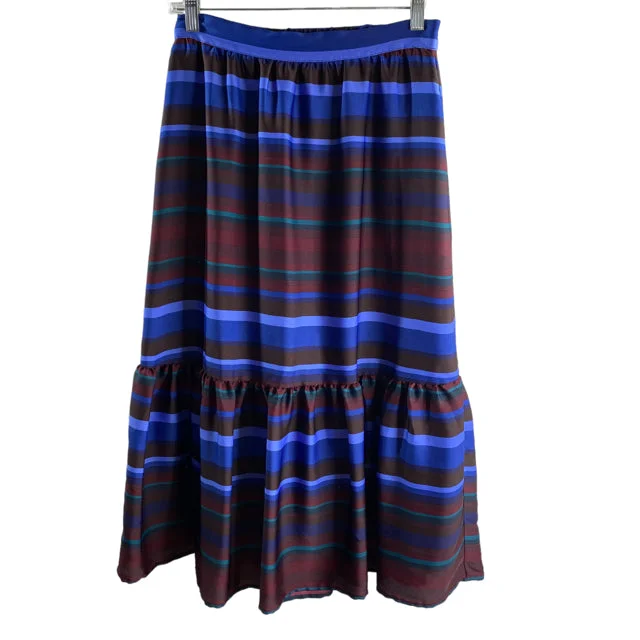 BANANA Size X-SMALL Blue/Brown Stripe SKIRT relaxed fit skirt