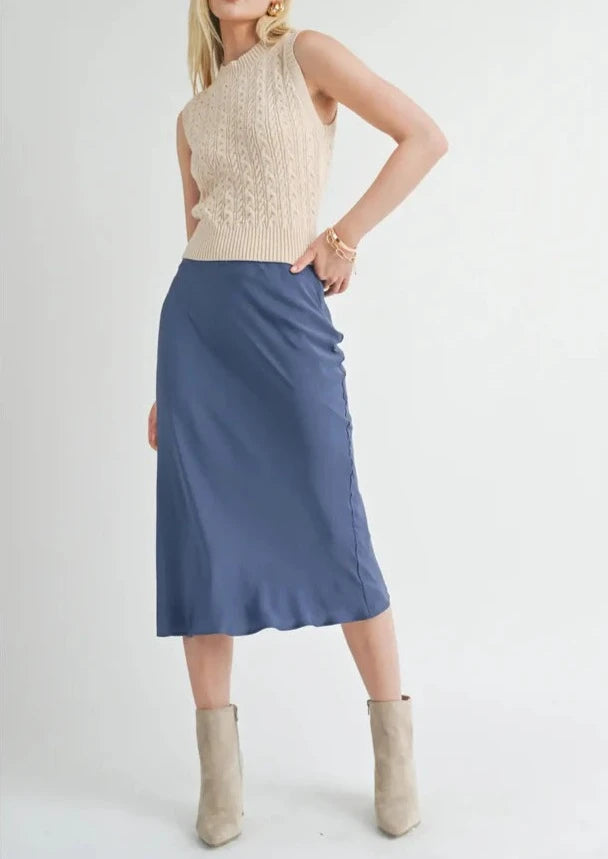 satin midi skirt lace skirt feminine