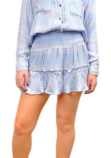 summer plaid smockskirt linen skirt natural