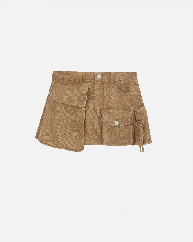 Basics Cargo Skirt Washed Camel seamless skirt comfort